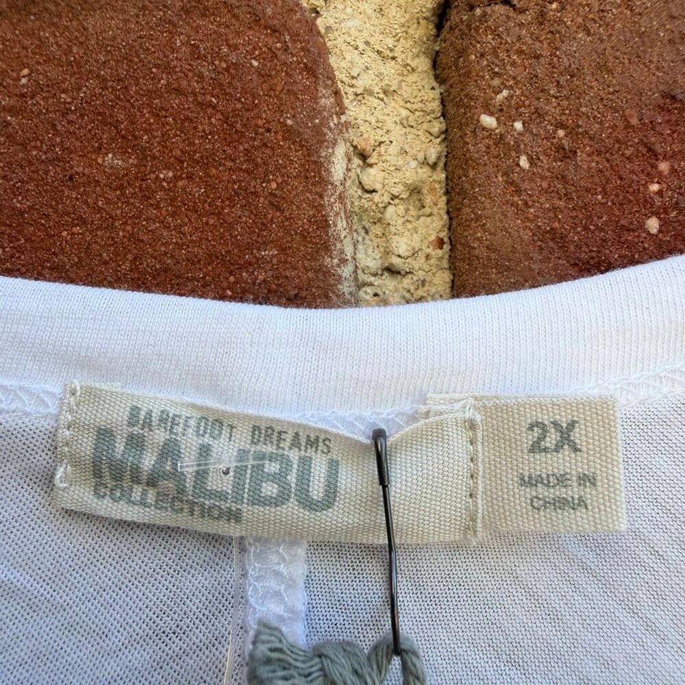 Barefoot Dreams Malibu Collection Women's Scoop Neck Tunic T-shirt White 2X NEW - Picture 4 of 9